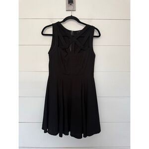 ANGL Women’s Small Black Crisscross Knee Length Dress
